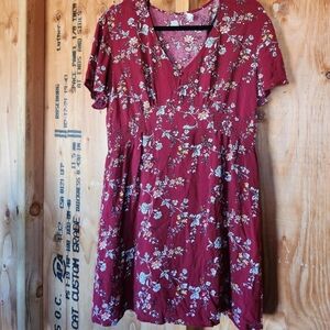 Floral Red Dress "BUY1 GET1 FREE"